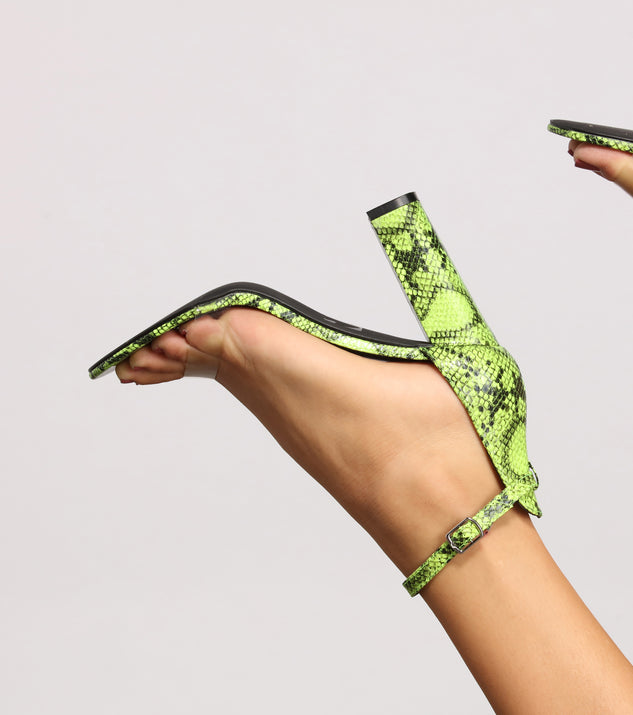 Sassy Style Snake Print Block Heels Windsor