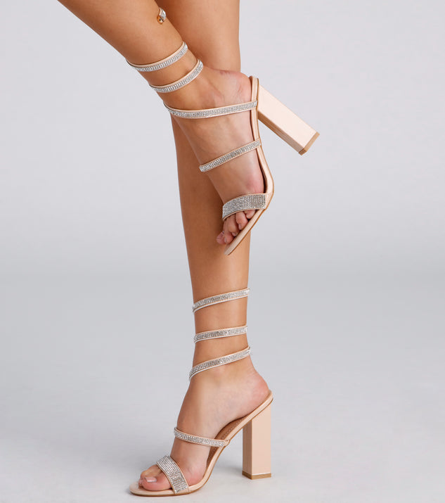 The Glam Life Rhinestone Block Heels Windsor