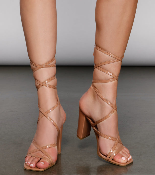 Classic Chic Lace-Up Heels is a trendy pick to create 2023 concert outfits, festival dresses, outfits for raves, or to complete your best party outfits or clubwear!