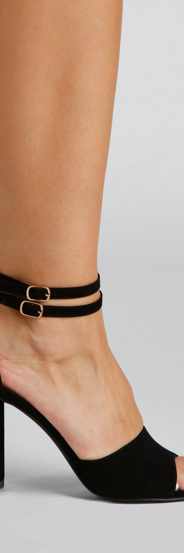 Classic Staples Nubuck Double Strap Heels are chic ladies' shoes to complete your best 2023 outfits. They come in a variety of trendy women's shoe styles like platforms and dressy low-heels, & are available in wide widths for better comfort.