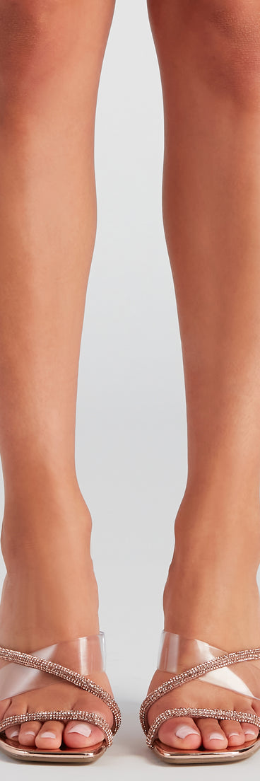 Bringing The Glitz Rhinestone Mules are chic ladies' shoes to complete your best 2023 outfits. They come in a variety of trendy women's shoe styles like platforms and dressy low-heels, & are available in wide widths for better comfort.