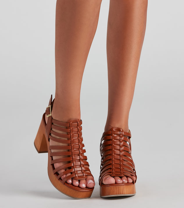 Getaway Vibes Caged Block Heel is a trendy pick to create 2023 concert outfits, festival dresses, outfits for raves, or to complete your best party outfits or clubwear!