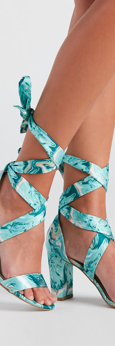 Vibe Out Y2K Lace-Up Block Heels is a trendy pick to create 2023 concert outfits, festival dresses, outfits for raves, or to complete your best party outfits or clubwear!