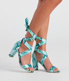 Vibe Out Y2K Lace-Up Block Heels is a trendy pick to create 2023 concert outfits, festival dresses, outfits for raves, or to complete your best party outfits or clubwear!