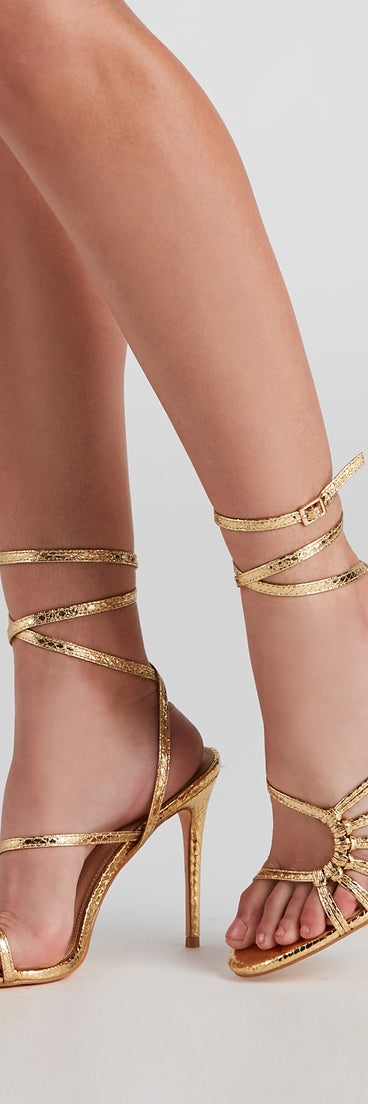 Metallic Shine Lace-up Stiletto Heels are chic ladies' shoes to complete your best 2023 outfits. They come in a variety of trendy women's shoe styles like platforms and dressy low-heels, & are available in wide widths for better comfort.