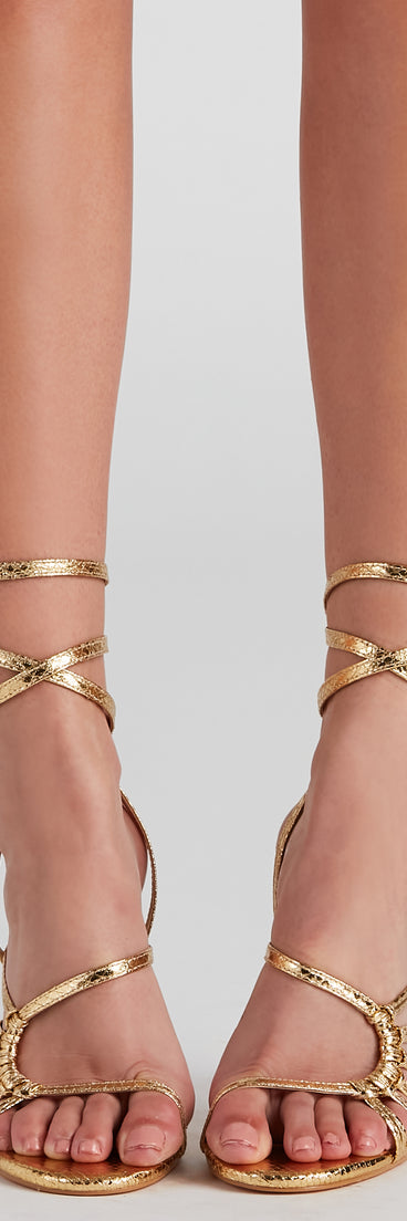 Metallic Shine Lace-up Stiletto Heels are chic ladies' shoes to complete your best 2023 outfits. They come in a variety of trendy women's shoe styles like platforms and dressy low-heels, & are available in wide widths for better comfort.