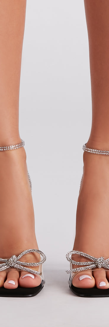 Perfect Glam Rhinestone Bow Stiletto Heels are chic ladies' shoes to complete your best 2023 outfits. They come in a variety of trendy women's shoe styles like platforms and dressy low-heels, & are available in wide widths for better comfort.