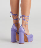 Crash The Party Satin Lace-Up Heels are chic ladies' shoes to complete your best 2023 outfits. They come in a variety of trendy women's shoe styles like platforms and dressy low-heels, & are available in wide widths for better comfort.