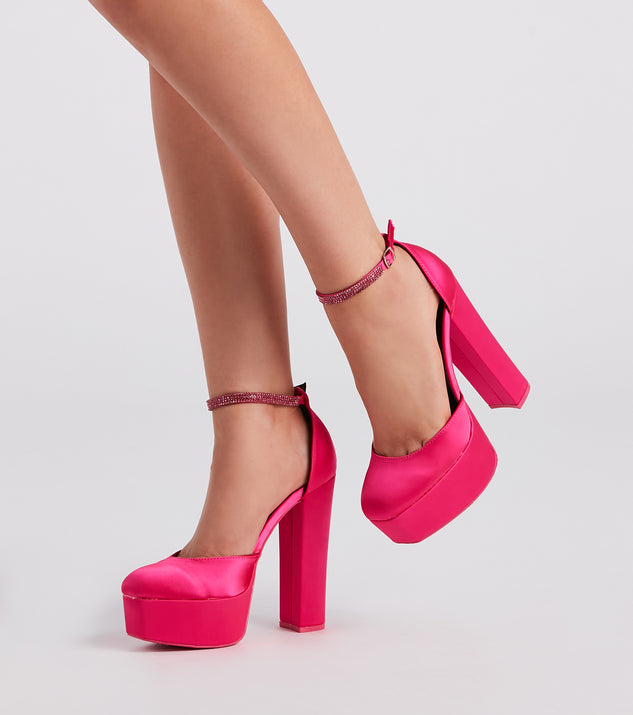 Season To Party Satin Platform Pumps are chic ladies' shoes to complete your best 2023 outfits. They come in a variety of trendy women's shoe styles like platforms and dressy low-heels, & are available in wide widths for better comfort.