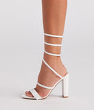 Turn It Up Spiral Strap Block Heels are chic ladies' shoes to complete your best 2023 outfits. They come in a variety of trendy women's shoe styles like platforms and dressy low-heels, & are available in wide widths for better comfort.