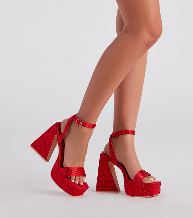 Glam Icon Rhinestone Platform Heels are chic ladies' shoes to complete your best 2023 outfits. They come in a variety of trendy women's shoe styles like platforms and dressy low-heels, & are available in wide widths for better comfort.