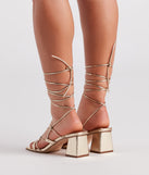 Glamour Nights Chrome Lace-Up Heels are chic ladies' shoes to complete your best 2023 outfits. They come in a variety of trendy women's shoe styles like platforms and dressy low-heels, & are available in wide widths for better comfort.