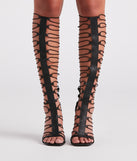 Gladiator Girlie Thigh-High Stiletto Heels is a fire pick to create 2023 festival outfits, concert dresses, outfits for raves, or to complete your best party outfits or clubwear!