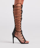 Gladiator Girlie Thigh-High Stiletto Heels is a fire pick to create 2023 festival outfits, concert dresses, outfits for raves, or to complete your best party outfits or clubwear!