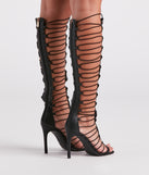Gladiator Girlie Thigh-High Stiletto Heels is a fire pick to create 2023 festival outfits, concert dresses, outfits for raves, or to complete your best party outfits or clubwear!