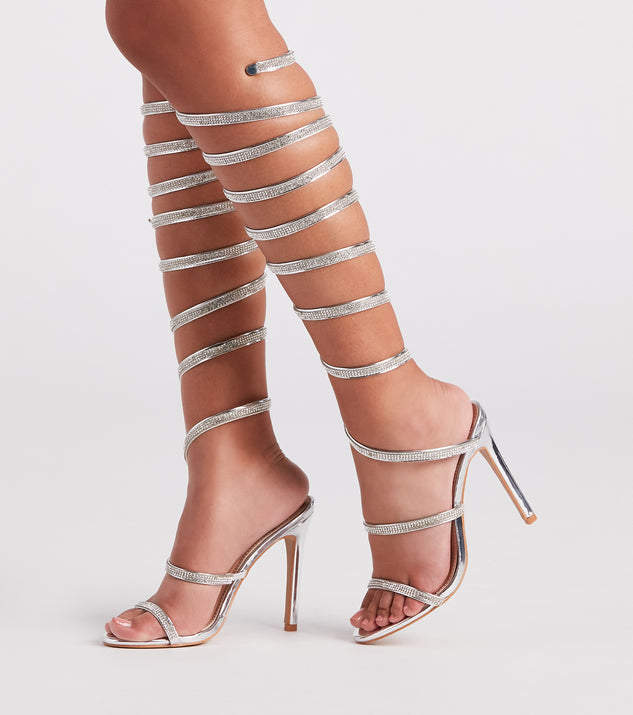 Thigh high spiral heels on sale