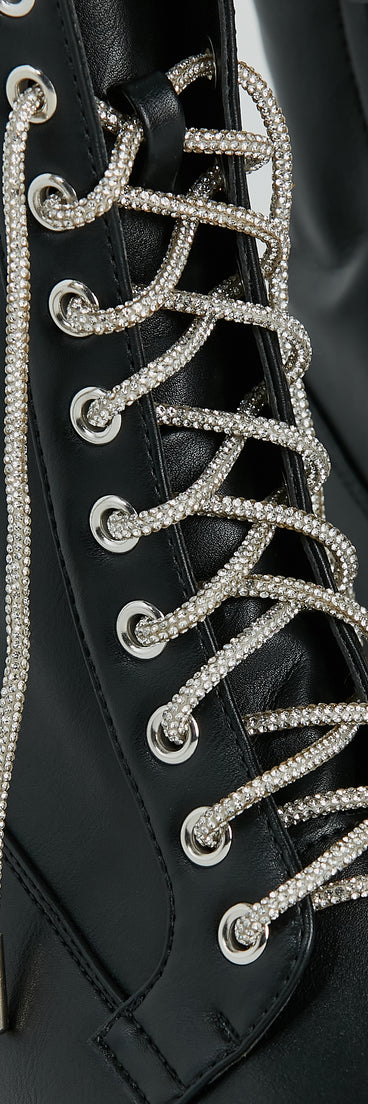 Cool Girl Amplified Rhinestone Shoe Laces is a fire pick to create a concert outfit, 2024 festival looks, outfits for raves, or to complete your best party outfits or clubwear!