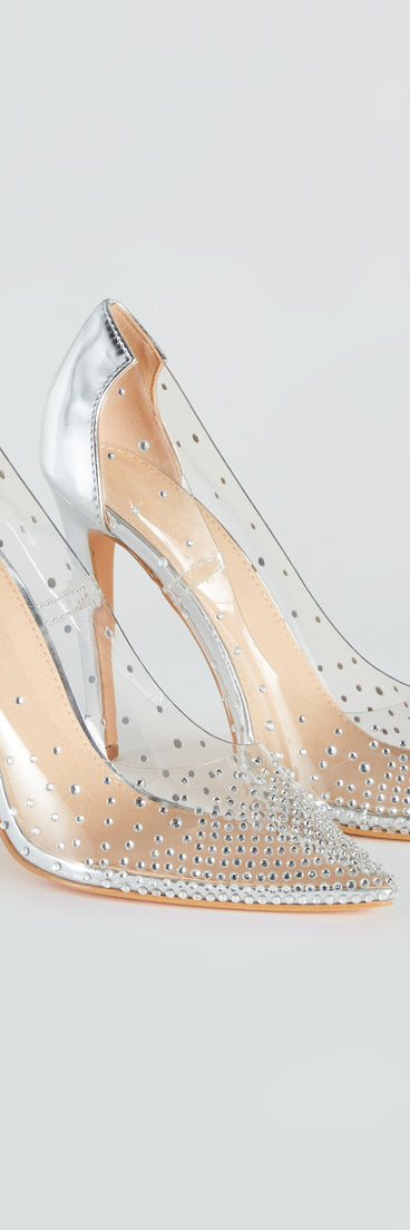 On Point PVC Rhinestone Stiletto Pumps are chic ladies' shoes to complete your best 2023 outfits. They come in a variety of trendy women's shoe styles like platforms and dressy low-heels, & are available in wide widths for better comfort.