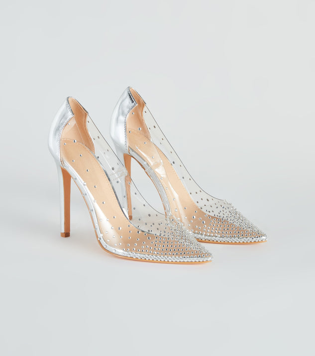 On Point PVC Rhinestone Stiletto Pumps are chic ladies' shoes to complete your best 2023 outfits. They come in a variety of trendy women's shoe styles like platforms and dressy low-heels, & are available in wide widths for better comfort.