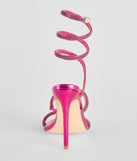 Signature Glam Rhinestone Spiral Stiletto Heels is a fire pick to create a concert outfit, 2024 festival looks, outfits for raves, or to complete your best party outfits or clubwear!