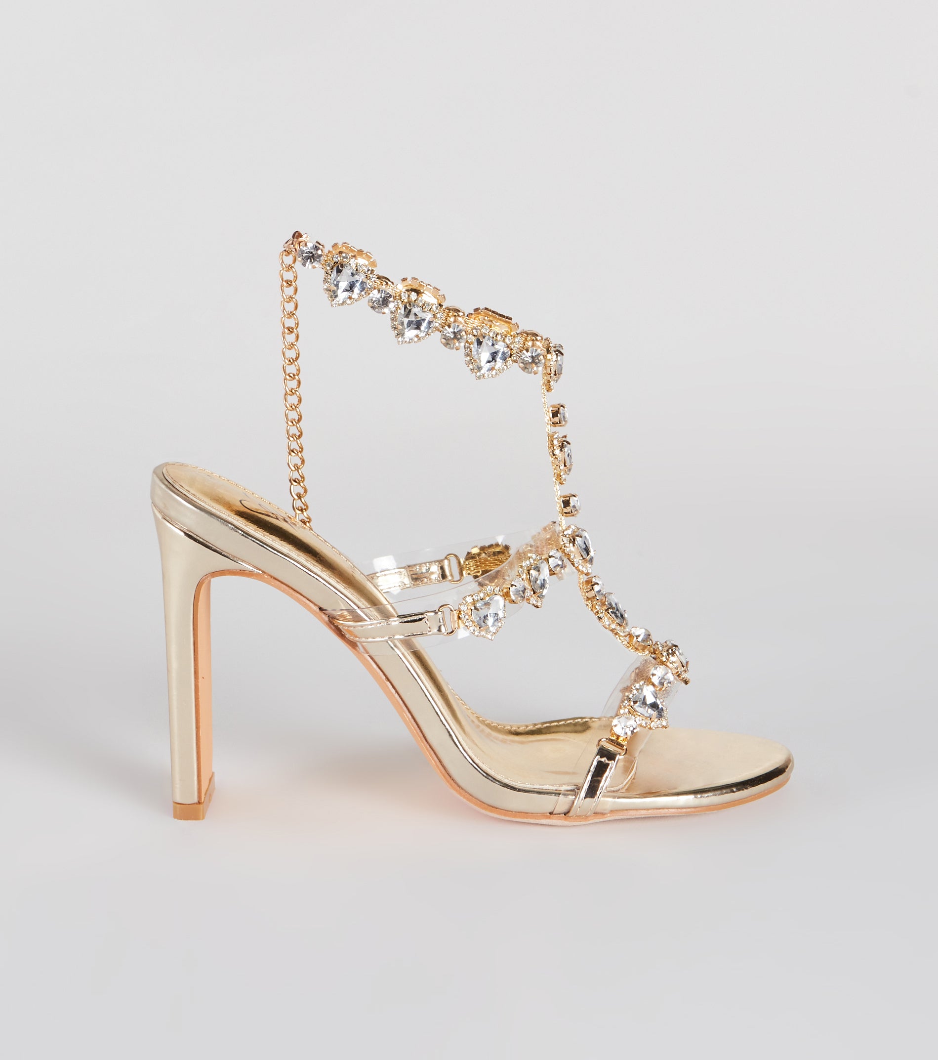 Uncovered Gemstone Metallic Block Heels | Windsor