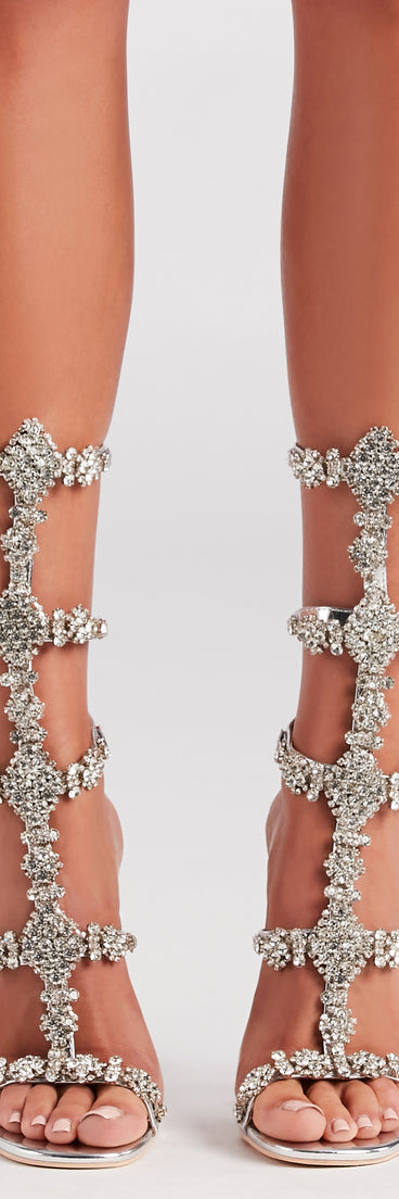 Made To Party Rhinestone Chrome Stiletto Heels