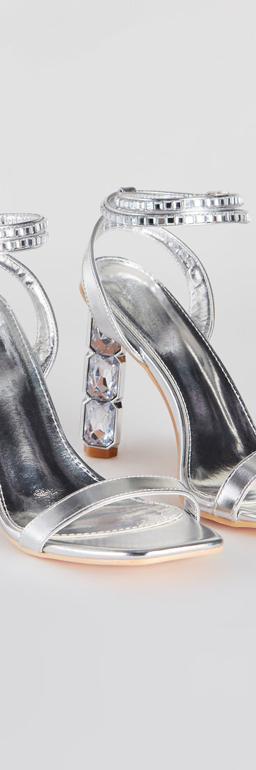 All About The Bling Gemstone Metallic Heels