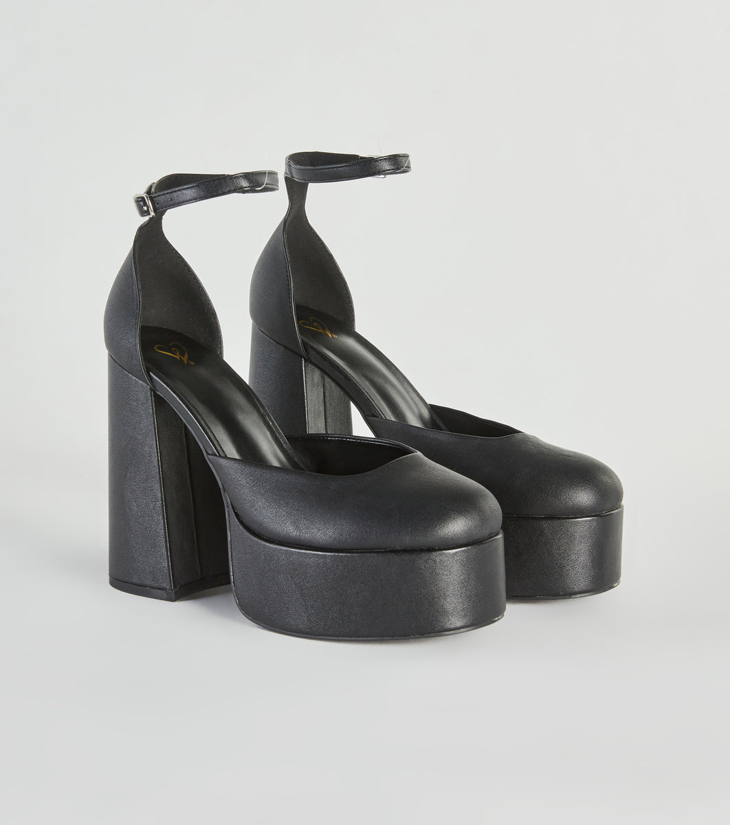 Get Your Attention Platform Block Heel Pumps & Windsor