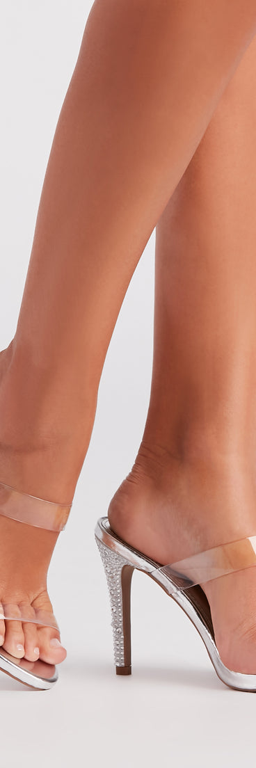 Glam Illusion Rhinestone Stiletto Mules are chic ladies' shoes to complete your best 2023 outfits. They come in a variety of trendy women's shoe styles like platforms and dressy low-heels, & are available in wide widths for better comfort.