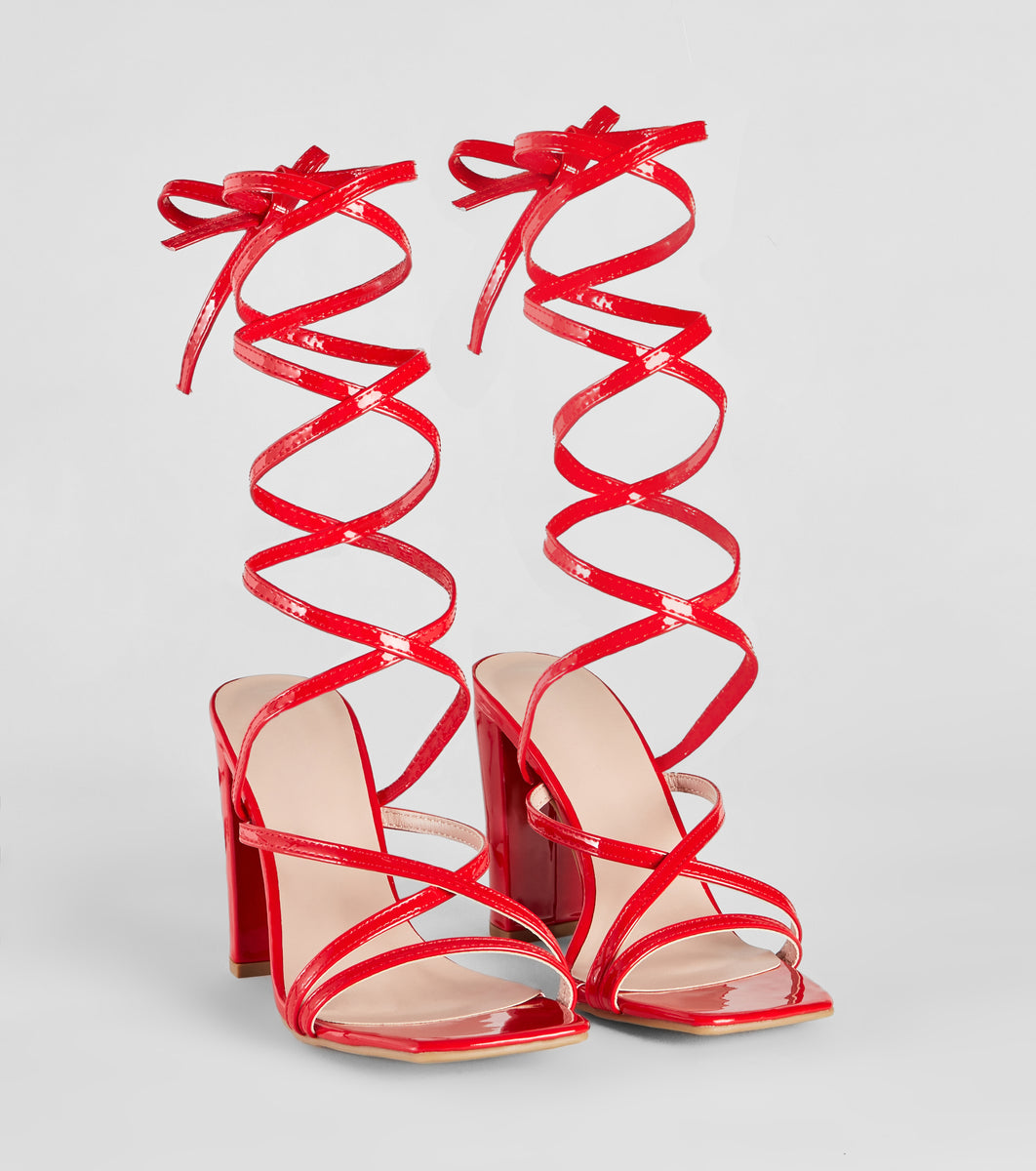 Always Bold Patent Lace-Up Block Heels & Windsor