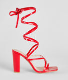 Always Bold Patent Lace-Up Block Heels