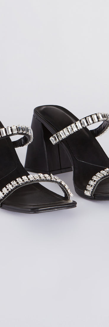 Time To Glam Rhinestone Strap Mules