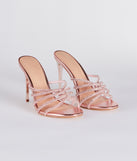 Show Up And Sparkle Rhinestone Metallic Mules