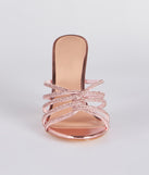 Show Up And Sparkle Rhinestone Metallic Mules