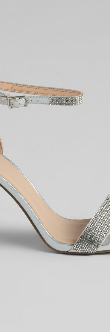 Shine Always Rhinestone Block Heels with on-trend details provides a stylish start to creating your graduation outfit for the 2024 Commencement or grad party!