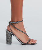 Walk The Red Carpet Rhinestone Block Heels