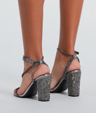 Walk The Red Carpet Rhinestone Block Heels