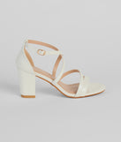 Best Behavior Patent Strappy Block Heels with on-trend details provides a stylish start to creating your graduation outfit for the 2024 Commencement or grad party!