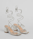 Come Around Metallic Lace-Up Block Heels