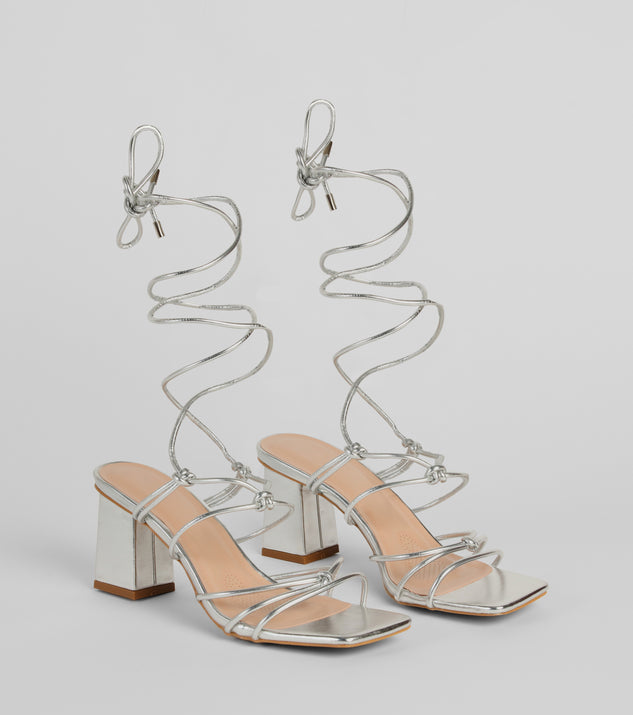 Come Around Metallic LaceUp Block Heels & Windsor