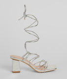 Come Around Metallic Lace-Up Block Heels