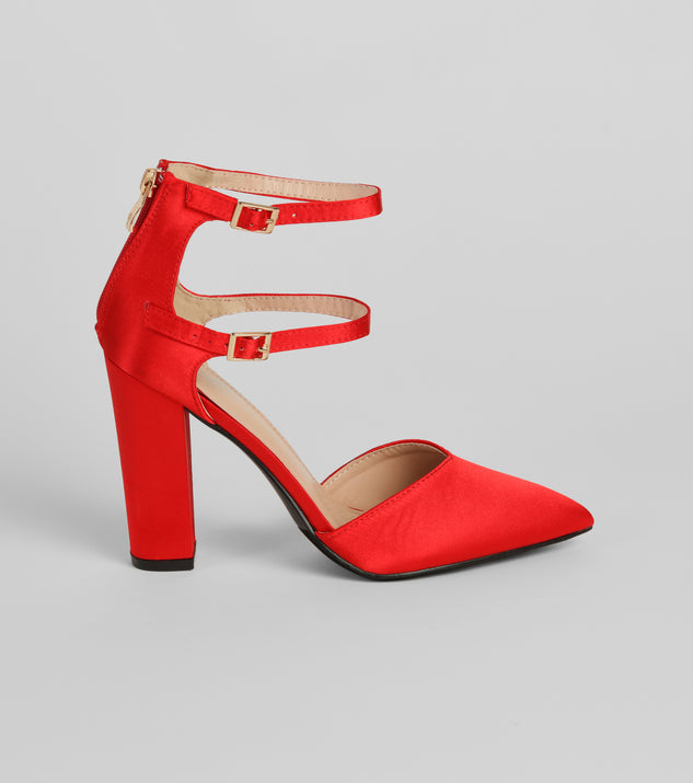 Standing Tall Satin Block Heel Pumps & Windsor