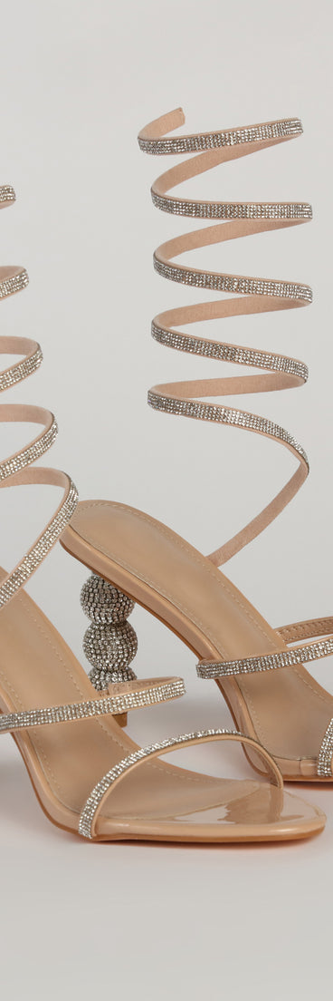 Take Notice Rhinestone Spiral Heels with on-trend details provides a stylish start to creating your graduation outfit for the 2024 Commencement or grad party!