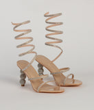 Take Notice Rhinestone Spiral Heels with on-trend details provides a stylish start to creating your graduation outfit for the 2024 Commencement or grad party!