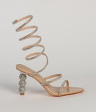 Take Notice Rhinestone Spiral Heels with on-trend details provides a stylish start to creating your graduation outfit for the 2024 Commencement or grad party!