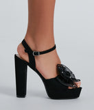 Perfect Present Bow Platform Block Heels