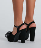 Perfect Present Bow Platform Block Heels