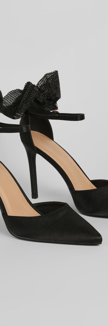 Chic Attitude Bow-Detail Stiletto Pumps with on-trend details provides a stylish start to creating your graduation outfit for the 2024 Commencement or grad party!