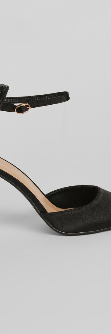 Chic Attitude Bow-Detail Stiletto Pumps with on-trend details provides a stylish start to creating your graduation outfit for the 2024 Commencement or grad party!