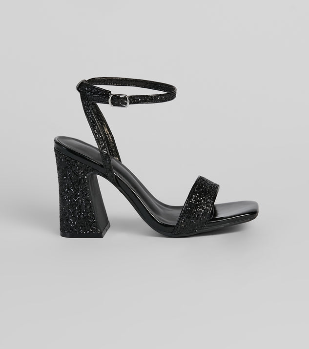 Sequin outlet block heel